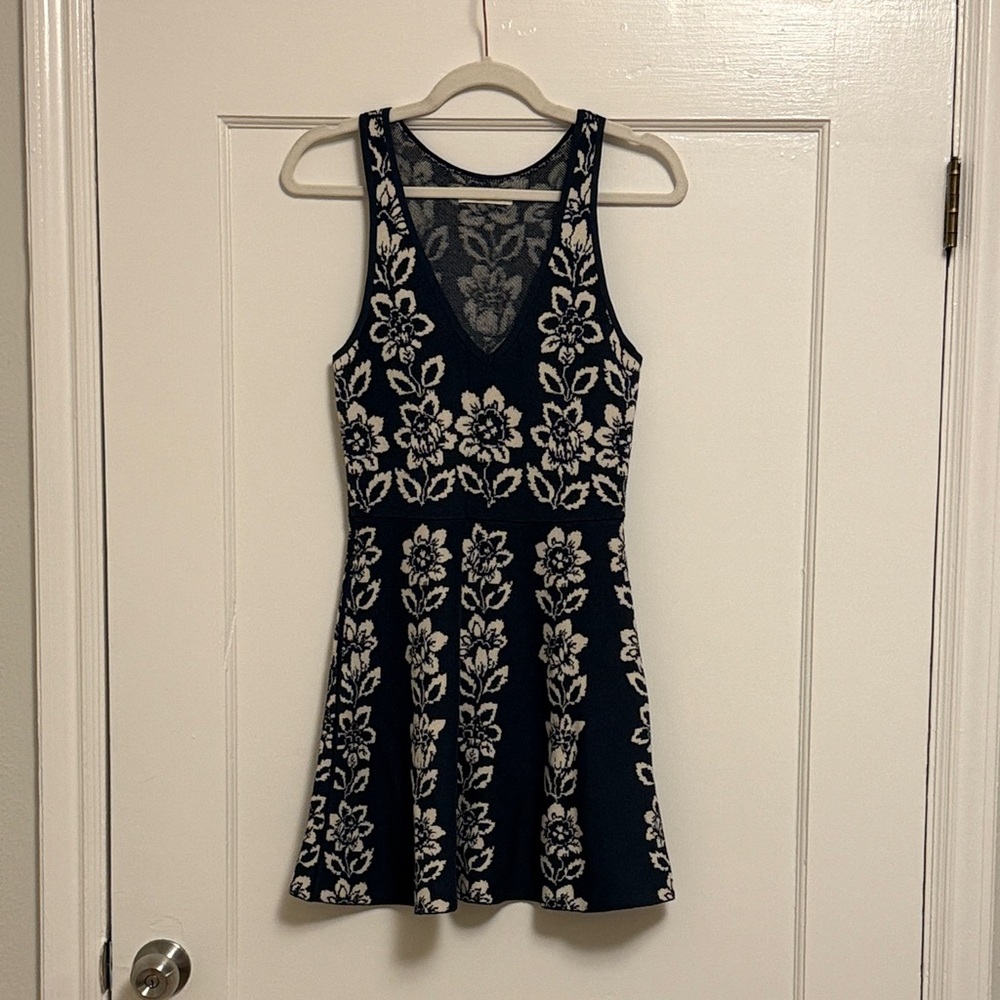 Abercrombie & Fitch Dark Teal Floral Knit Dress